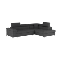 Canapé d’angle convertible PALAZZO 4 places gris foncé – angle droit avec 1 coussin 