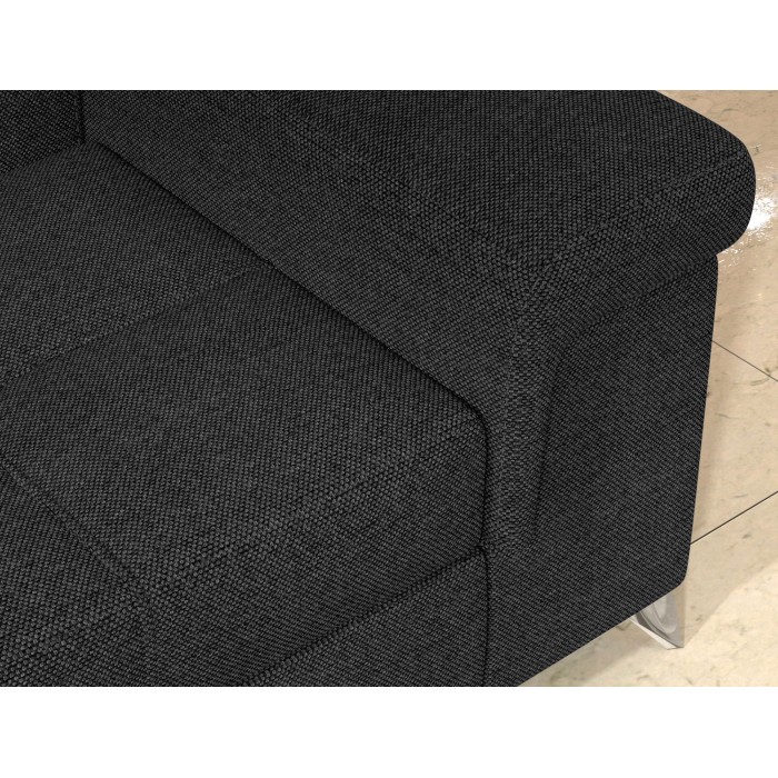 Canapé d’angle convertible PALAZZO 4 places gris foncé – angle droit avec 1 coussin 