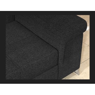 Canapé d’angle convertible PALAZZO 4 places gris foncé – angle droit avec 1 coussin 