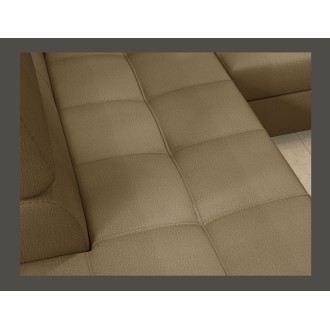Canapé d’angle convertible PALAZZO 4 places marron – angle droit avec 1 coussin 