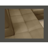 Canapé d’angle convertible PALAZZO 4 places marron – angle droit avec 1 coussin 