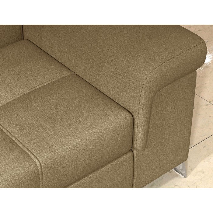 Canapé d’angle convertible PALAZZO 4 places marron – angle droit avec 1 coussin 