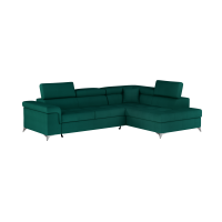 Canapé d’angle convertible PALAZZO 4 places vert foncé – angle droit avec 1 coussin 