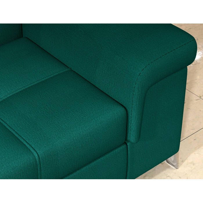 Canapé d’angle convertible PALAZZO 4 places vert foncé – angle droit avec 1 coussin 