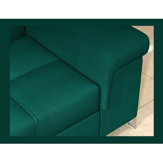 Canapé d’angle convertible PALAZZO 4 places vert foncé – angle droit avec 1 coussin 