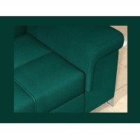 Canapé d’angle convertible PALAZZO 4 places vert foncé – angle droit avec 1 coussin 
