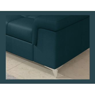 Canapé d’angle convertible PALAZZO 4 places bleu foncé – angle droit avec 1 coussin 