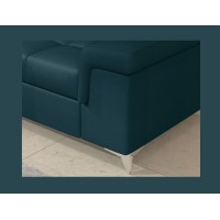 Canapé d’angle convertible PALAZZO 4 places bleu foncé – angle droit avec 1 coussin 