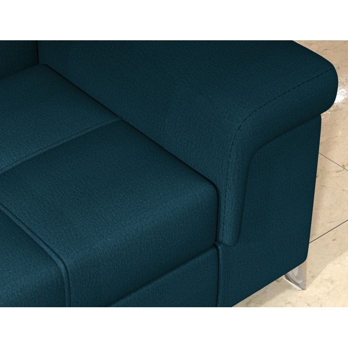 Canapé d’angle convertible PALAZZO 4 places bleu foncé – angle droit avec 1 coussin 