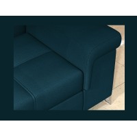 Canapé d’angle convertible PALAZZO 4 places bleu foncé – angle droit avec 1 coussin 