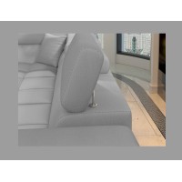 Canapé d’angle convertible PALAZZO 4 places gris clair – angle droit avec 1 coussin 