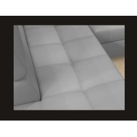 Canapé d’angle convertible PALAZZO 4 places gris clair – angle droit avec 1 coussin 