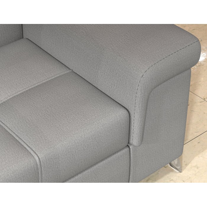 Canapé d’angle convertible PALAZZO 4 places gris clair – angle droit avec 1 coussin 