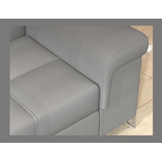Canapé d’angle convertible PALAZZO 4 places gris clair – angle droit avec 1 coussin 