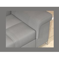 Canapé d’angle convertible PALAZZO 4 places gris clair – angle droit avec 1 coussin 