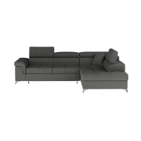 Canapé d’angle convertible PALAZZO 4 places gris foncé – angle droit avec 1 coussin 