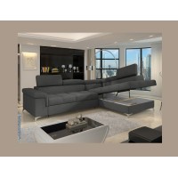 Canapé d’angle convertible PALAZZO 4 places gris foncé – angle droit avec 1 coussin 