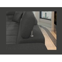 Canapé d’angle convertible PALAZZO 4 places gris foncé – angle droit avec 1 coussin 
