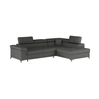Canapé d’angle convertible PALAZZO 4 places gris foncé – angle droit avec 1 coussin 