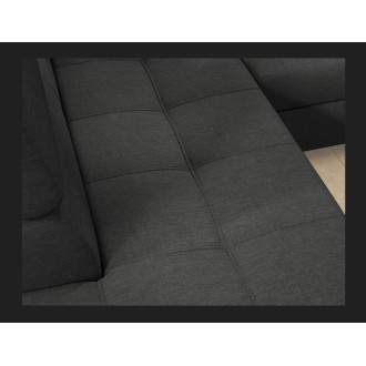 Canapé d’angle convertible PALAZZO 4 places gris foncé – angle droit avec 1 coussin 