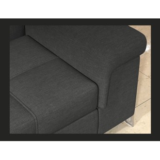 Canapé d’angle convertible PALAZZO 4 places gris foncé – angle droit avec 1 coussin 