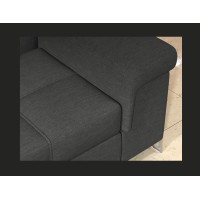 Canapé d’angle convertible PALAZZO 4 places gris foncé – angle droit avec 1 coussin 
