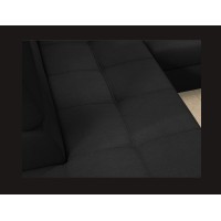 Canapé d’angle convertible PALAZZO 4 places noir – angle droit avec 1 coussin 