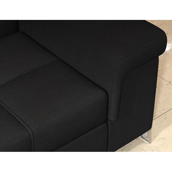 Canapé d’angle convertible PALAZZO 4 places noir – angle droit avec 1 coussin 
