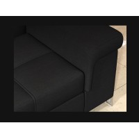 Canapé d’angle convertible PALAZZO 4 places noir – angle droit avec 1 coussin 