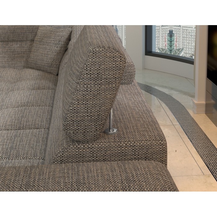 Canapé d’angle convertible PALAZZO 4 places gris et noir – angle droit avec 1 coussin 