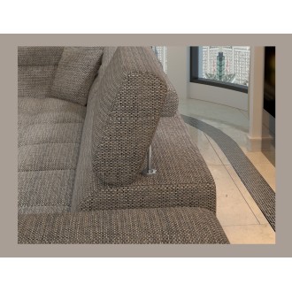 Canapé d’angle convertible PALAZZO 4 places gris et noir – angle droit avec 1 coussin 