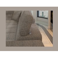 Canapé d’angle convertible PALAZZO 4 places gris et noir – angle droit avec 1 coussin 