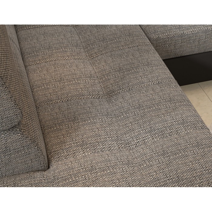Canapé d’angle convertible PALAZZO 4 places gris et noir – angle droit avec 1 coussin 