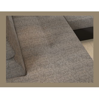 Canapé d’angle convertible PALAZZO 4 places gris et noir – angle droit avec 1 coussin 