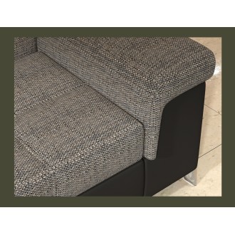 Canapé d’angle convertible PALAZZO 4 places gris et noir – angle droit avec 1 coussin 
