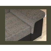 Canapé d’angle convertible PALAZZO 4 places gris et noir – angle droit avec 1 coussin 