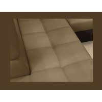 Canapé d’angle convertible PALAZZO 4 places marron clair et foncé – angle droit avec 1 coussin 