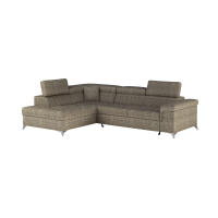 Canapé d’angle convertible PALAZZO 4 places beige – angle gauche avec 1 coussin 