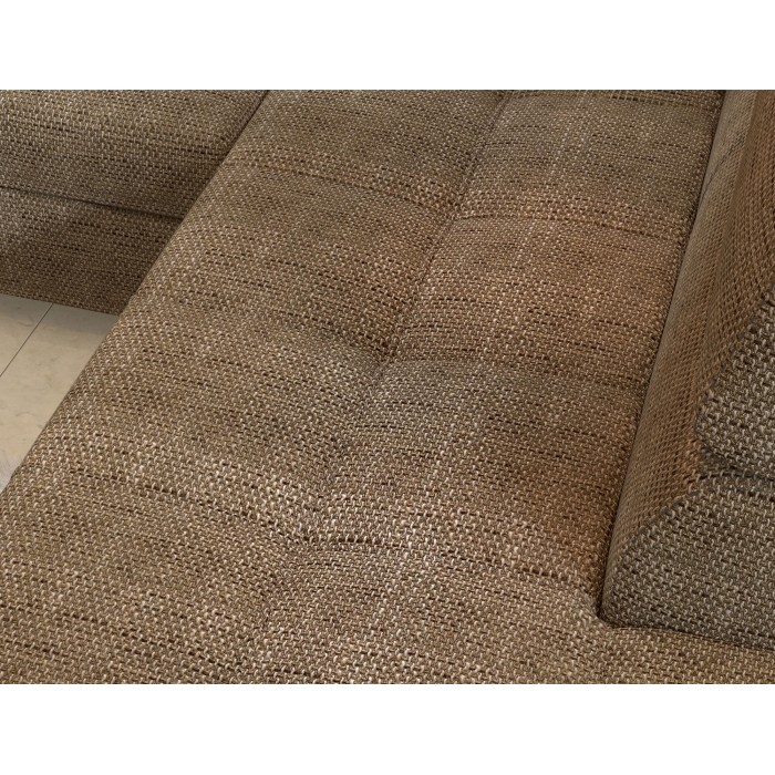 Canapé d’angle convertible PALAZZO 4 places beige – angle gauche avec 1 coussin 