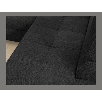 Canapé d’angle convertible PALAZZO 4 places gris foncé – angle gauche avec 1 coussin 
