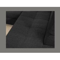 Canapé d’angle convertible PALAZZO 4 places gris foncé – angle gauche avec 1 coussin 