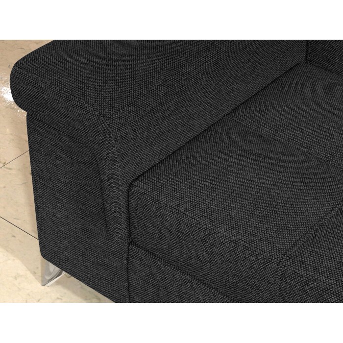 Canapé d’angle convertible PALAZZO 4 places gris foncé – angle gauche avec 1 coussin 