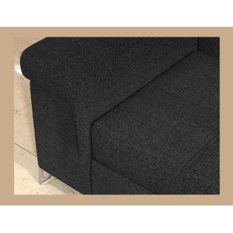Canapé d’angle convertible PALAZZO 4 places gris foncé – angle gauche avec 1 coussin 