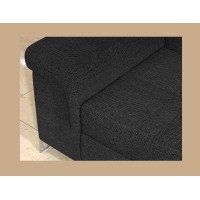 Canapé d’angle convertible PALAZZO 4 places gris foncé – angle gauche avec 1 coussin 