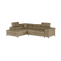 Canapé d’angle convertible PALAZZO 4 places marron – angle gauche avec 1 coussin 