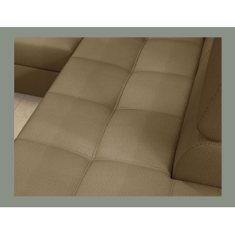 Canapé d’angle convertible PALAZZO 4 places marron – angle gauche avec 1 coussin 