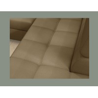 Canapé d’angle convertible PALAZZO 4 places marron – angle gauche avec 1 coussin 