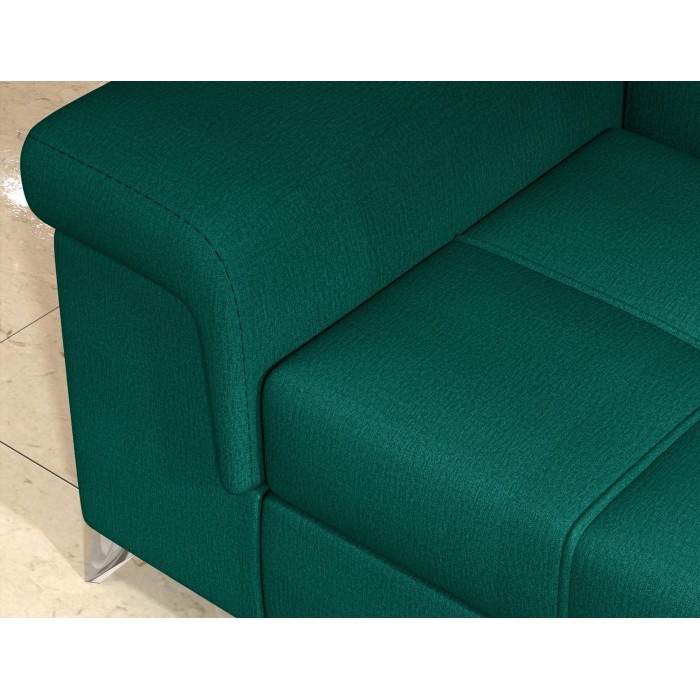 Canapé d’angle convertible PALAZZO 4 places vert foncé – angle gauche avec 1 coussin 