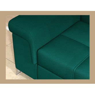 Canapé d’angle convertible PALAZZO 4 places vert foncé – angle gauche avec 1 coussin 