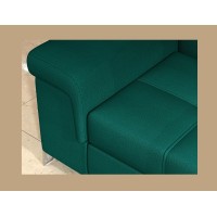 Canapé d’angle convertible PALAZZO 4 places vert foncé – angle gauche avec 1 coussin 